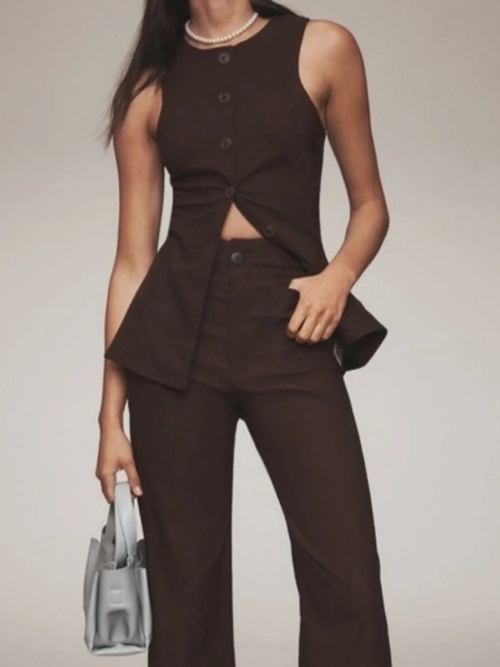 Maeve Anthropologie Button Front Vest Top